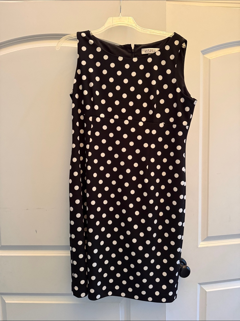 Kasper Black Dress with White Polka Dots